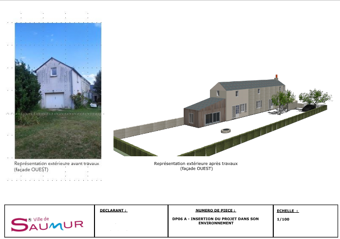 Constitution du dossier de Déclaration Préalable de Travaux. Exemple : Insertion graphique.