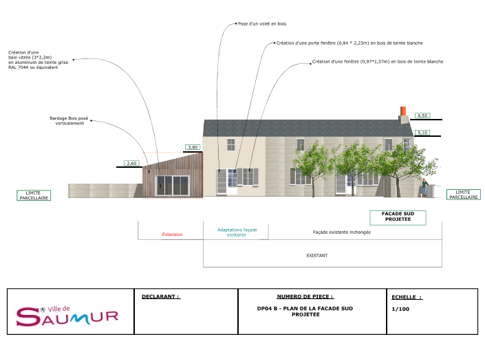 Représentation d'un projet d'extension dans le cadre d'une déclaration préalable
